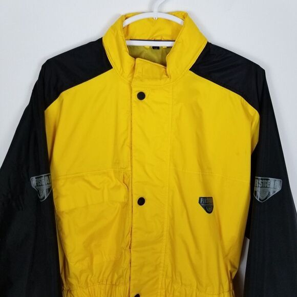 Firstgear Women Motorcycle Jacket Size M Coated Nylon Yellow Black Zip - Picture 2 of 9